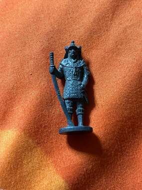 Vintage Metal Samurai Warrior Miniature Figure with Nodachi Sword